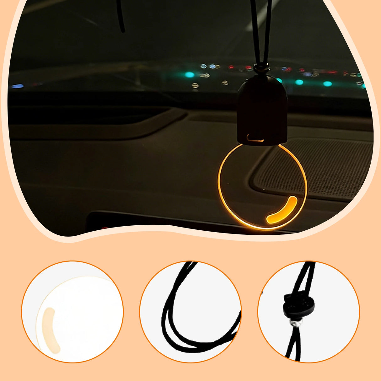 Bulb Car Charm Creative LED Car Interior Pendant Light Mini Hanging Ambient Light Auto Rearview Mirror Decor Lamp USB Charging