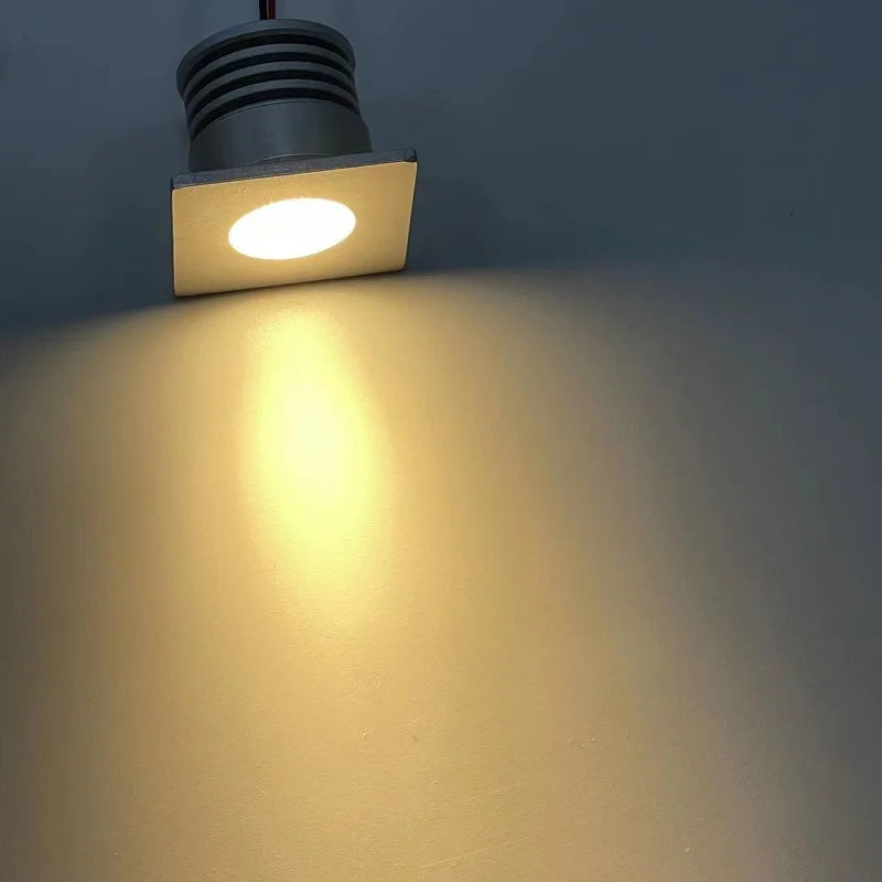 LED 3W Led Ceiling Spotlights Square Mini Spot 12V 24V Interior Home Cabinet Recessed Down Light with Quick Connector