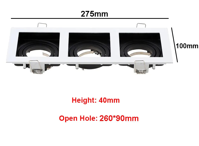 Replaceable Lamp Holder Seiko Aluminum Spot Light White Black Single and Double Head GU10 Tube Holder MR16 Ceiling Lamp Holder