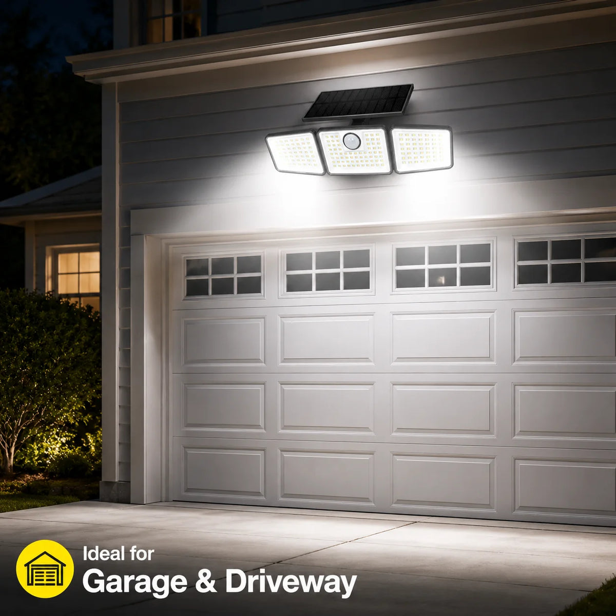 368 LED Triple-Head Solar Motion Sensor Outdoor Floodlight - Remote Control Waterproof Wall Lamp for Garage, Patio & Garden