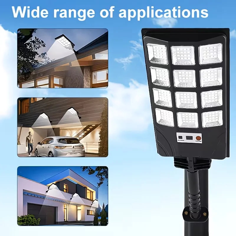 Outdoor Solar Street Lights with Remote Control (2/4-Pack) - Super Bright LED Motion Sensor Security Wall Lamps for Yard, Garden & Garage