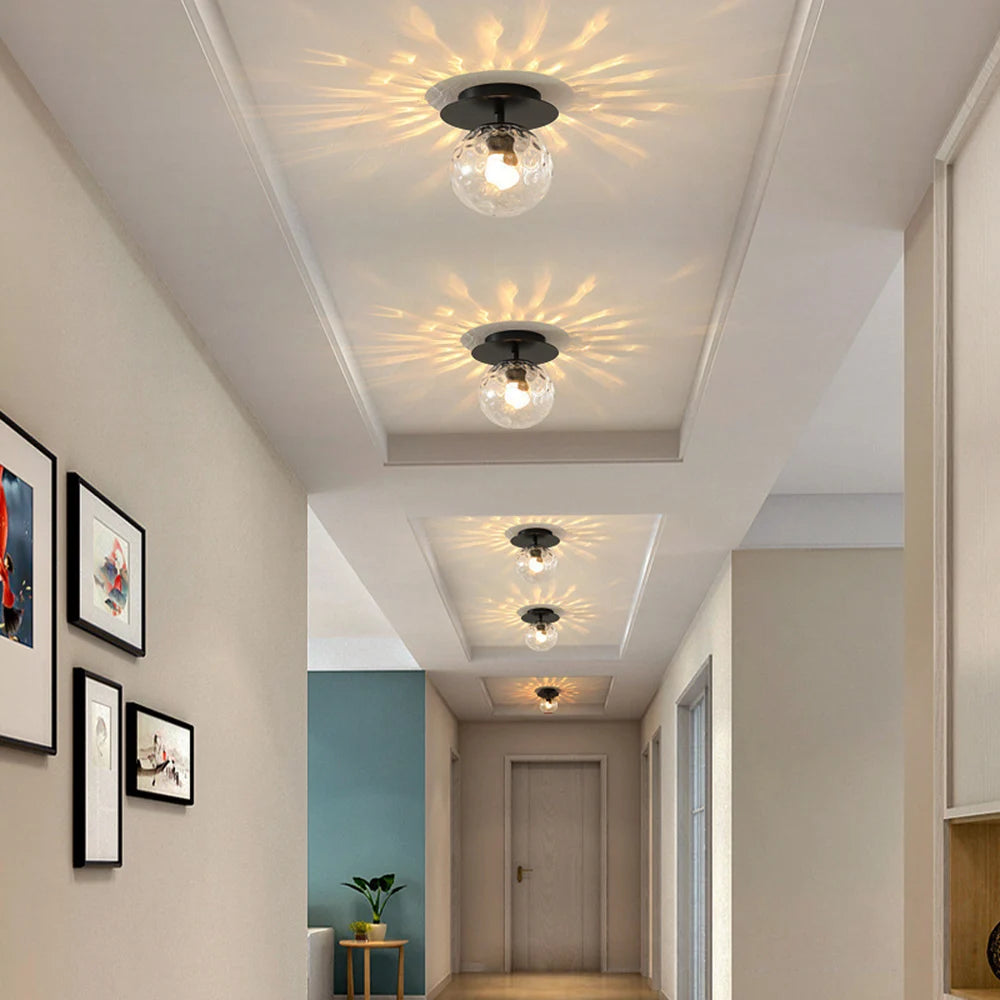 Nordic Simple Modern Round Glass Ball Ceiling Lamp Living Room Lighting Hallway Ceiling Light Bedroom Lamp Led Light