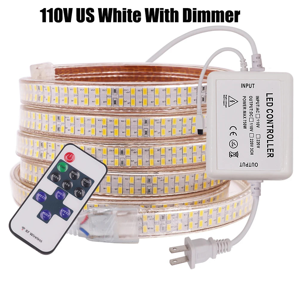 240leds/m SMD 5730 led strip 220v 110V flexible waterproof led tape 5630 1m 2m 5m 10m 20m 50m 100m + Power EU plug / US plug