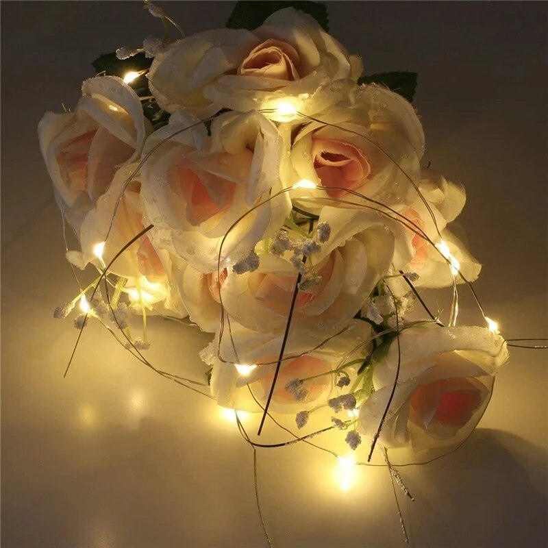 Mini Battery Powered Led String Lights Copper Wire Fairy Lights for Bedroom Christmas Parties Wedding Centerpiece Decoration