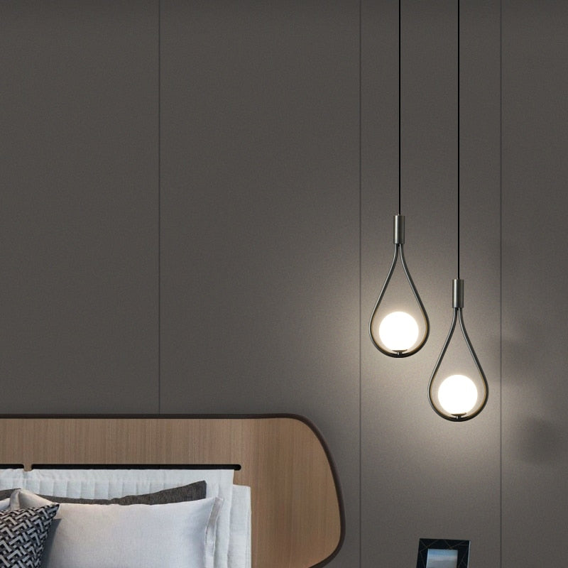 Glass ball brass pendant lighs Nordic bedroom bedside simple home decor Restaurant Bar hanging lamp