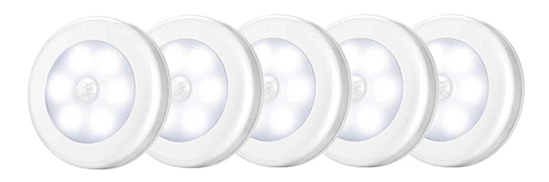 6 LED Motion Sensor Night Light - Wireless PIR Infrared Battery Powered Lamp