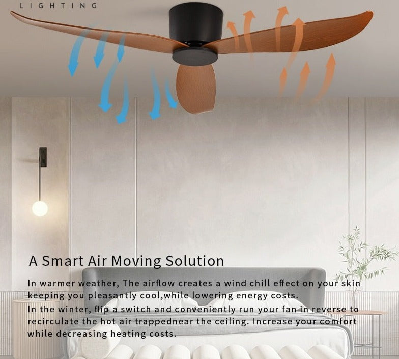Modern Ceiling Fans Without Light DC 30W Ceiling Fan With Remote Control Home Simple Ceiling Fan No Lights 220V