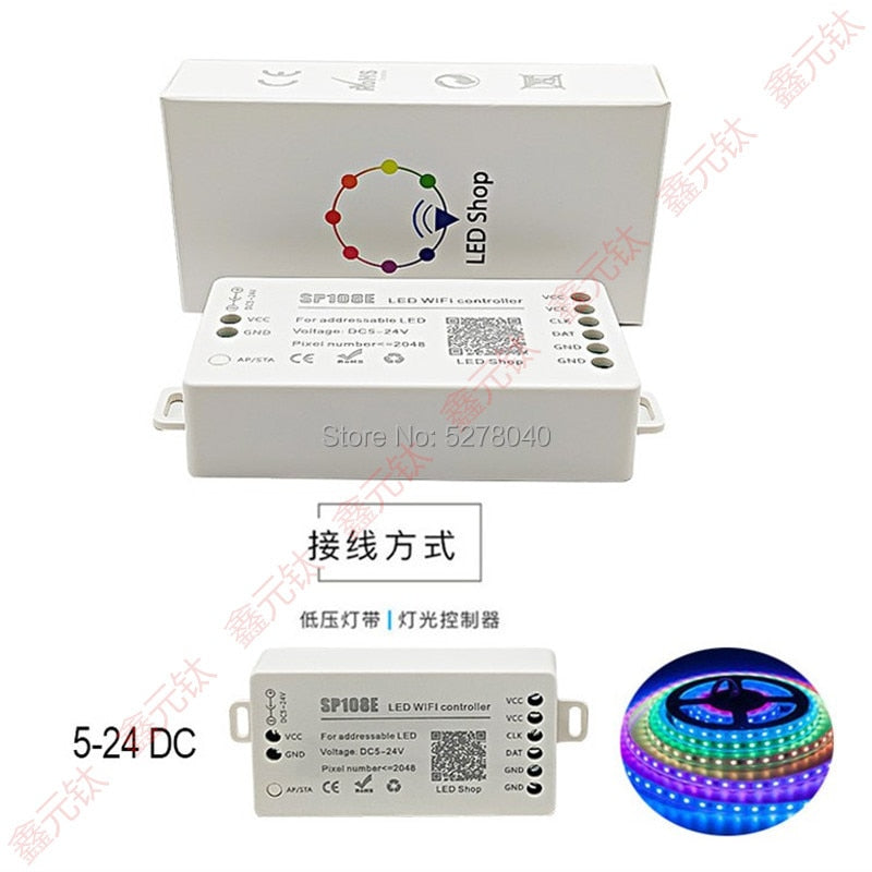 WIFI Unreal color controller APP RGB conterol ws2812b sk6812 sk6812RGBW 5-24v Intelligent brightness modulator