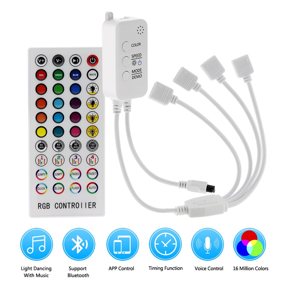 Music Bluetooth Controller RGB Controller DC12V 40Key IR Remote Controller For 2835 5050 RGB LED Strip Lights