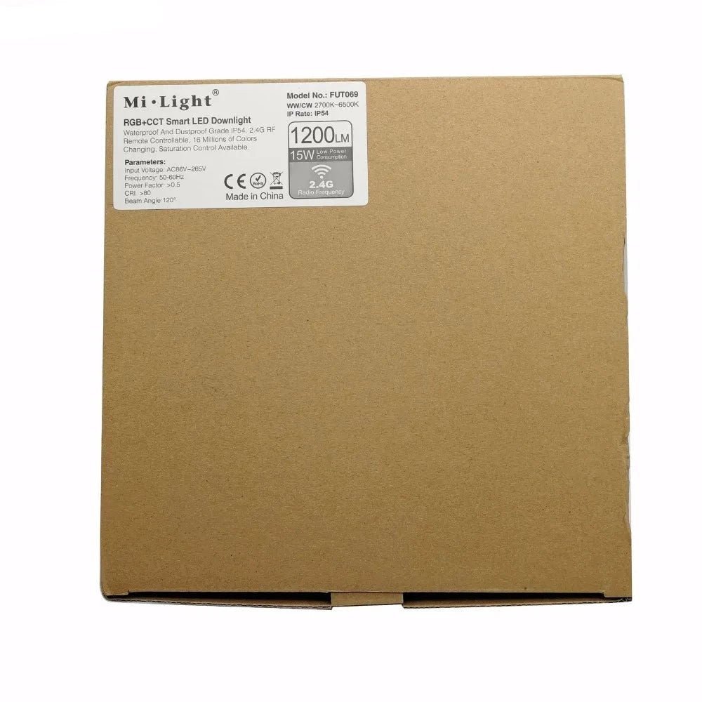 RGB+CCT 15W LED Downlight FUT069 IP54 Waterproof AC86-265V Round Recessed 2.4G Dimmable Light For Bathroom