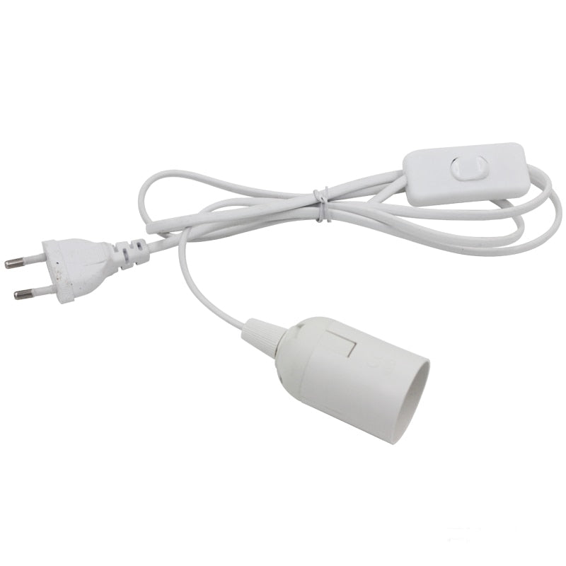 EU US Plug 1.8m Power Cord Cables E27 Lamp Base Holder With Switch Wire For Pendant Led Bulbs Fixture Hang lamp Suspension Socket