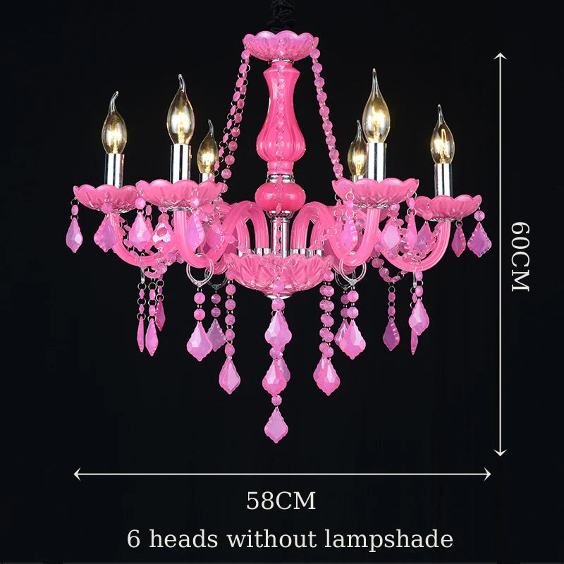 Luxury Green Crystal Chandelier - Vintage E14 Candle Pendant Light
