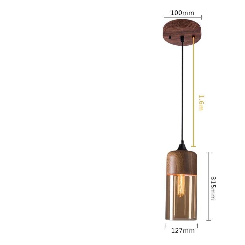 Nordic Modern LED Pendant Lights Fixtures Bedroom Dinning Living Room Light Wood Color Glass Hanging Lamp Luminaria