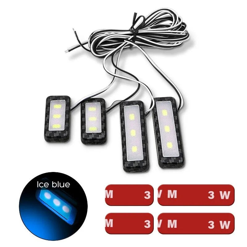 Ceyes 4pcs Car Ambient Inner Door Bowl Light Decorative Lights handle LED Armrest Atmosphere Light Strip Auto Handrail Light