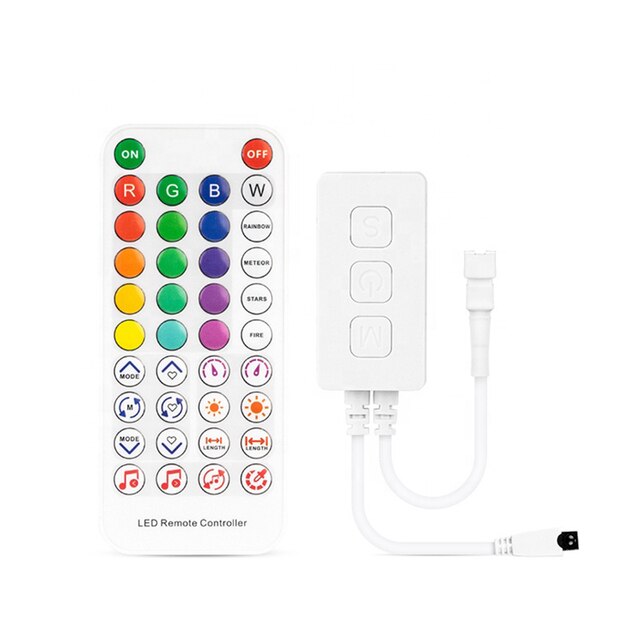 Smart RGB Controller Bluetooth music App IR38 Key Remote control For SP611E WS2811/2812B Addressable Led RGB Tape Strip DC5V-24V