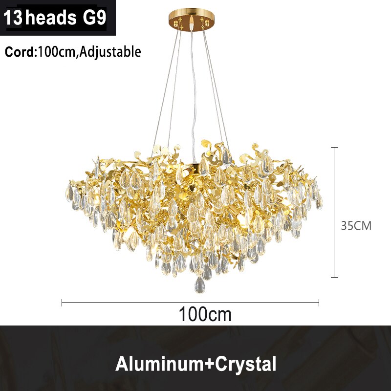 Modern LED Chandelier Lights Lighting Lustre Crystal Chandeliers Lamp Nordic Living Room Hotel Hall Hanging Lamps Chandeliers