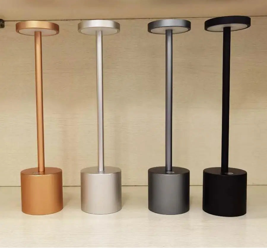 Golden Mini Aluminium Alloy Touch Dimmable Cordless Table Lamp With 5200ma Rechargeable Battery For Restaurant Hotel Ktv Bar