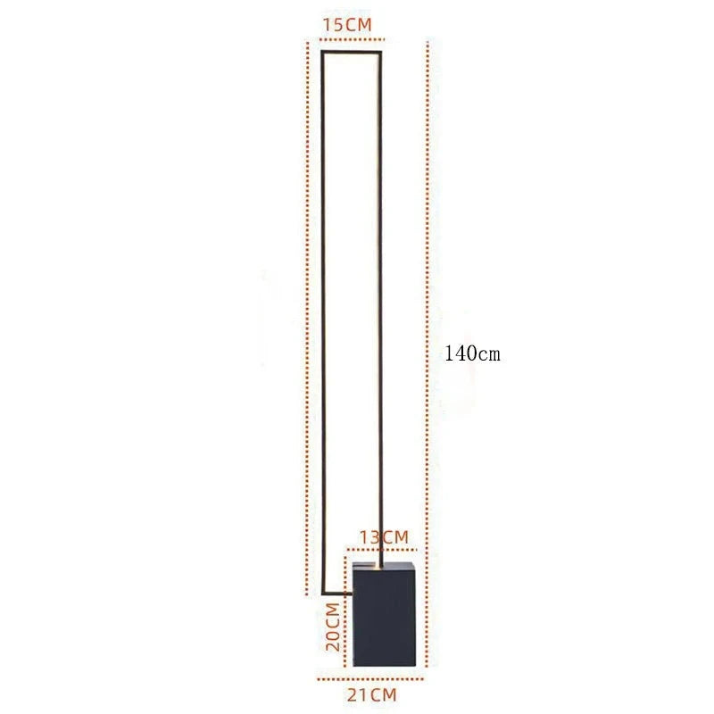Modern Led Floor Lamp Iron Square Standing Lamp for Bedroom Living Room Art Decors Study Metal Floor Light Fixtures Table Lamp