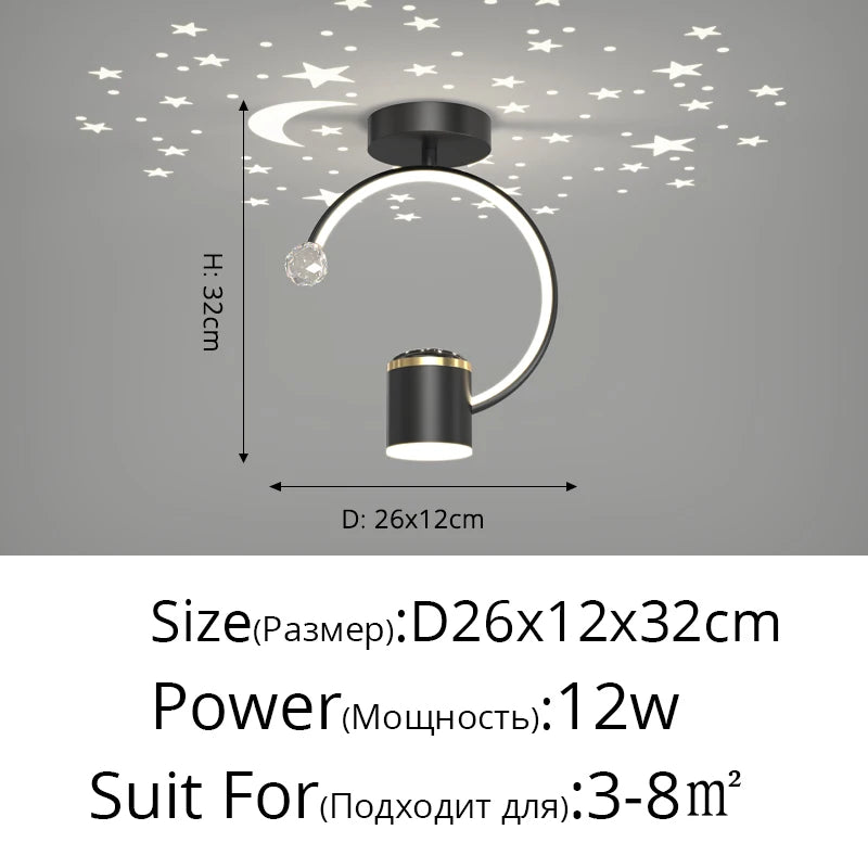 Mini Aisle LED Chandelier For Porch Corridor Hallway Lamps Star Decoration Kitchen Gallery Bedroom Villa Office Indoor Lights