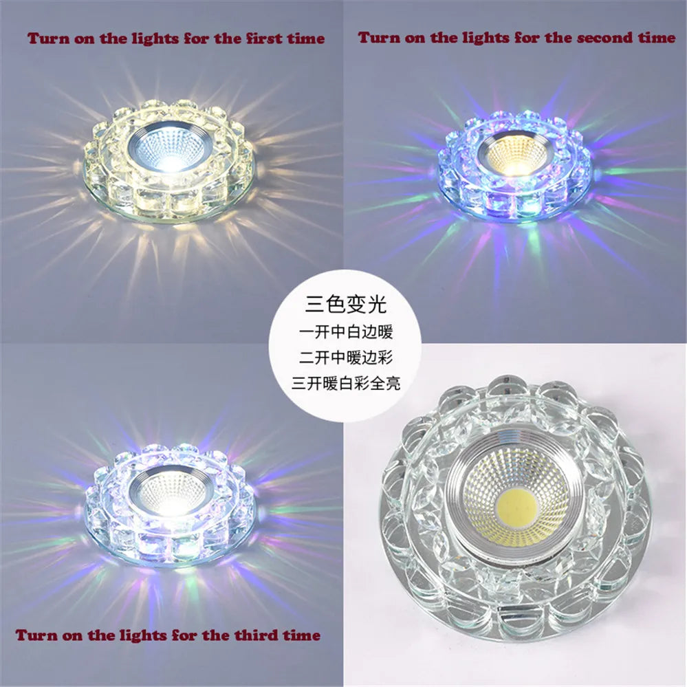 Modern Glass Crystal Garland Led Indoor Downlight for Living Room Kitchen restaurant Ceilings colorful Lighting Bull'S Eye Lamp
