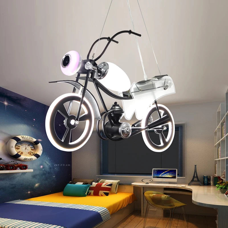 Eye Protection Bedroom Creative Special Decoration Motorcycle Children's Room Chandelier Boy Clothing Shop Front Desk Restaurant