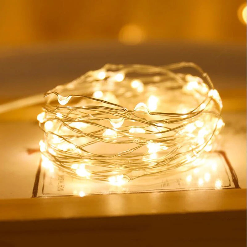 Battery Powered Christmas Decoration String Lights 3Mode Holiday RGB Coloful Fairy Light for Room Copper Wire Bottle Light Strip