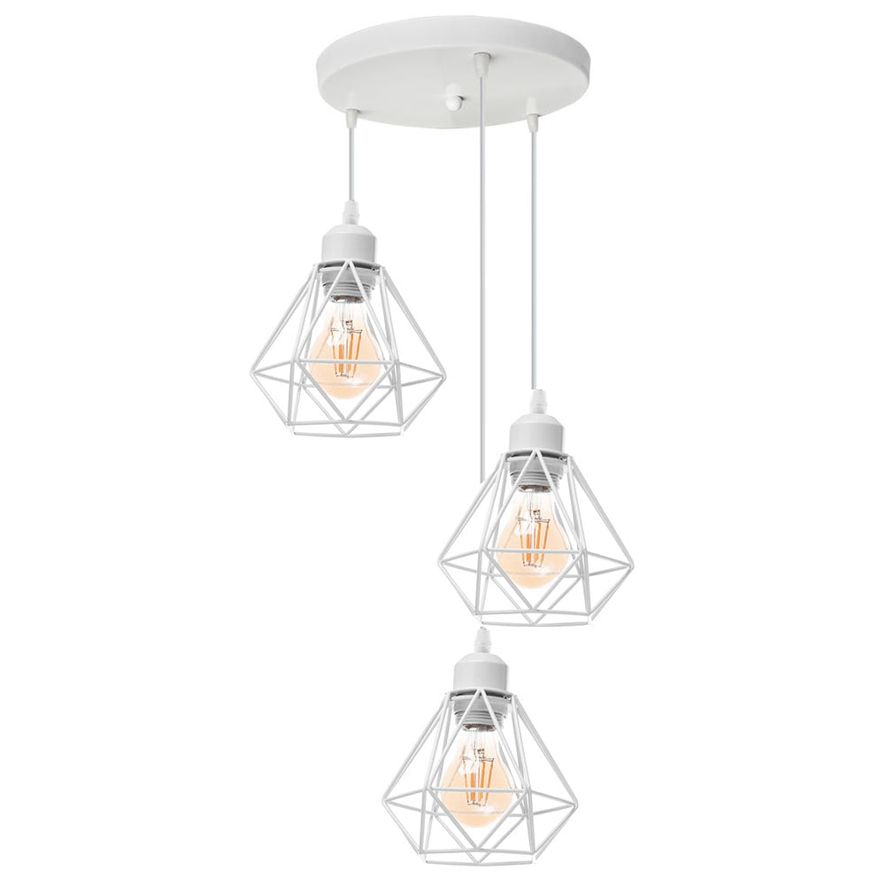 Vintage Pendant Lamp Iron Frame Ceiling Lighting Paint Restaurant Teahouse Chandelier Indoor Wrought Metal Modern Pendant Lights