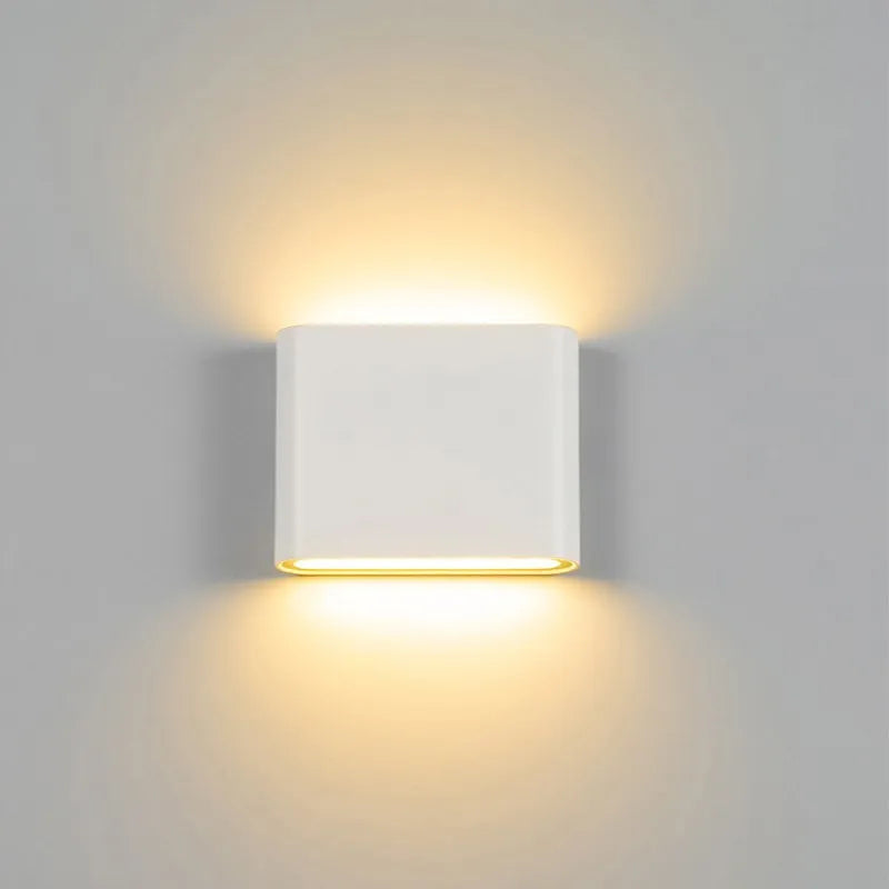 Black LED Wall Lamp (6W/12W) - Up & Down Outdoor/Indoor Modern Sconce Light Fixture for Garden, Corridor, Aisle & Terrace Decor