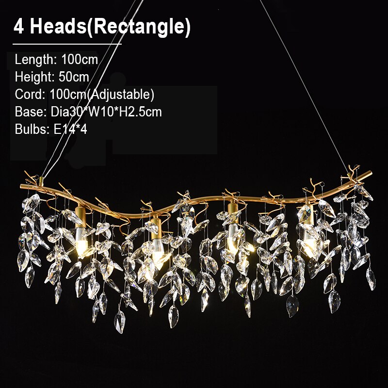 Postmodern Gold Crystal LED Chandelier Lighting Lustre Suspension Luminaire Lampen for Dinning Room Dining Room Home Decoration