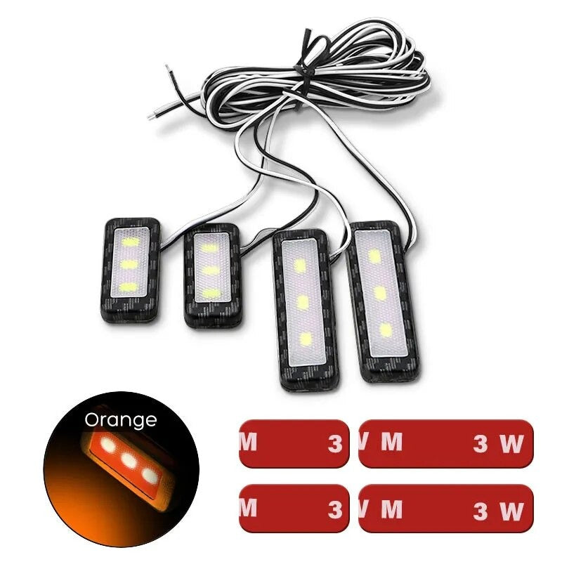 Ceyes 4pcs Car Ambient Inner Door Bowl Light Decorative Lights handle LED Armrest Atmosphere Light Strip Auto Handrail Light