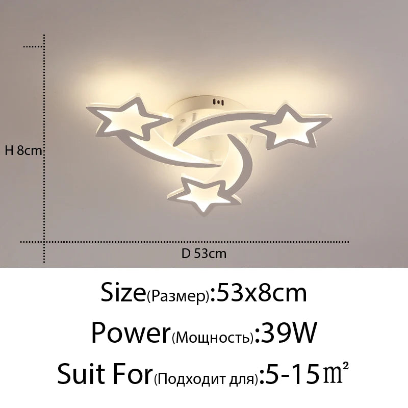 Modern LED Chandelier White/Black Dimmable Indoor Lighting For Bedroom Hall Living Children's Room Acrylic Fixture Lamps