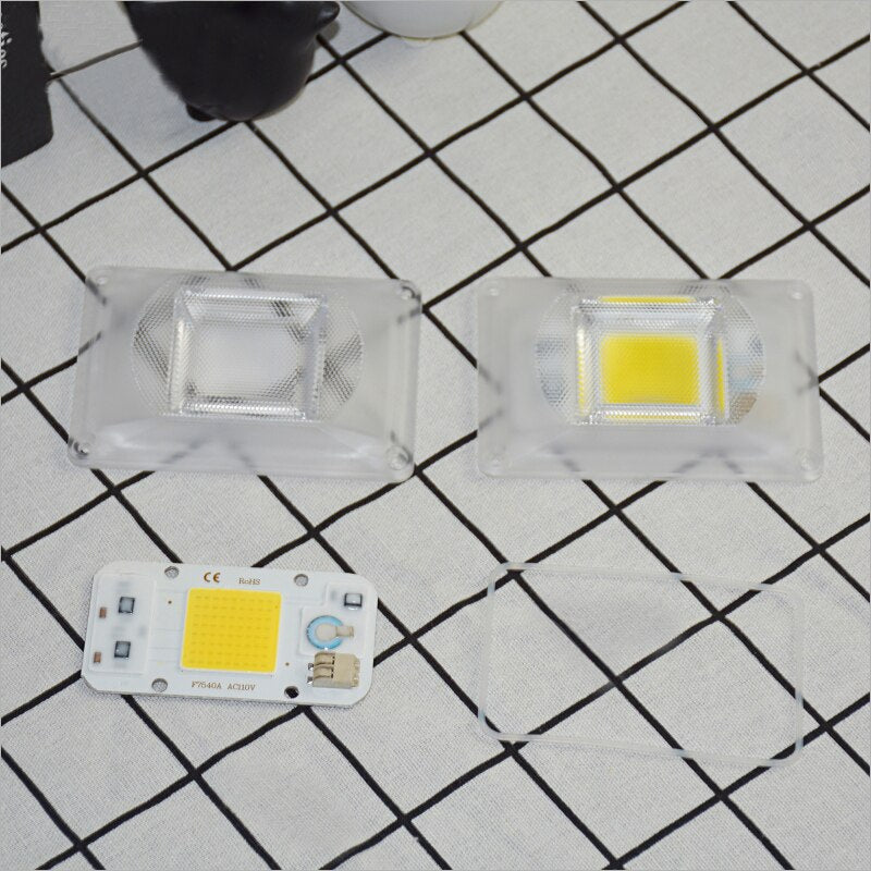 LED COB Chip Lens 92*65mm LED Lamp Chip Lampshade Reflector Frosted Matrix Chip Lamp DIY Spotlight Bulb Floodlight Easy Install