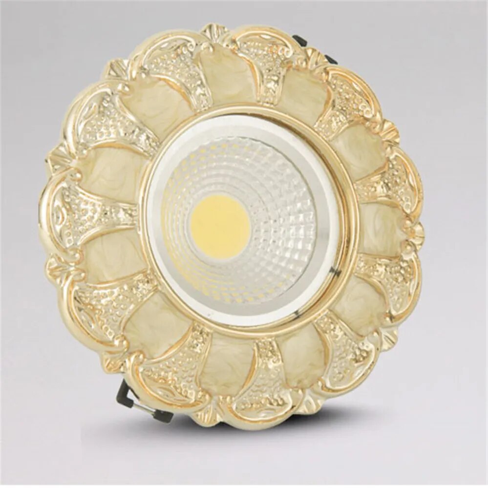 Nordic Modern Spiral Pattern Gold Edge Ceiling Lamp 3W 5W 220V Led Recessed Lights Luxury Home Decoration Kitchen Bedroom Luster