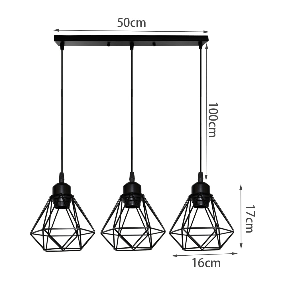 Vintage Pendant Lamp Iron Frame Ceiling Lighting Paint Restaurant Teahouse Chandelier Indoor Wrought Metal Modern Pendant Lights