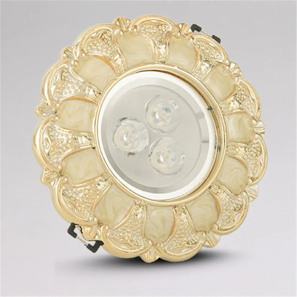Nordic Modern Spiral Pattern Gold Edge Ceiling Lamp 3W 5W 220V Led Recessed Lights Luxury Home Decoration Kitchen Bedroom Luster
