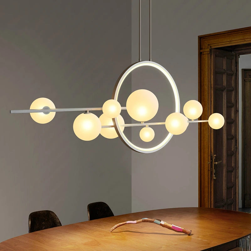 Modern LED Novelty Glass bubble Chandelier Nordic Dining room Lamp Restaurant lighting Kitchen Island Home Decor Hanging lights