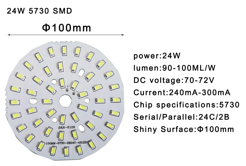 5pcs/lot LED SMD Chip 3W 7W 12W 18W 24W 36W 5730 Brightness Light Board For led bulb led downlight