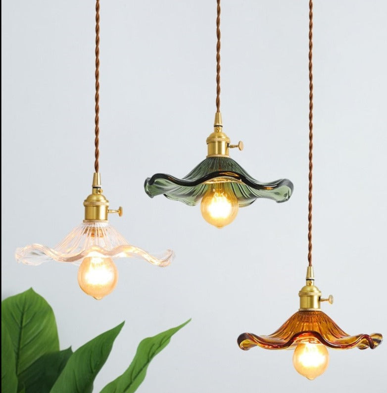 IWHD Nordic Style Simple LED Pendant Light Fixtures Bedroom Living Room Bar Colorful Glass Copper Hanging Lamp Lights Edison