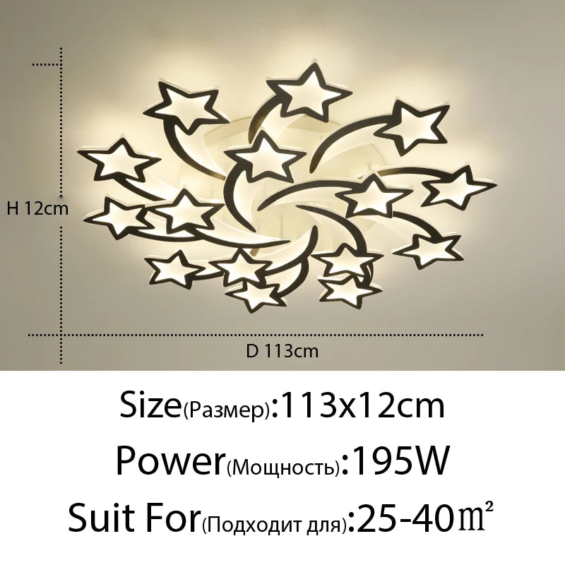 Modern LED Chandelier White/Black Dimmable Indoor Lighting For Bedroom Hall Living Children's Room Acrylic Fixture Lamps