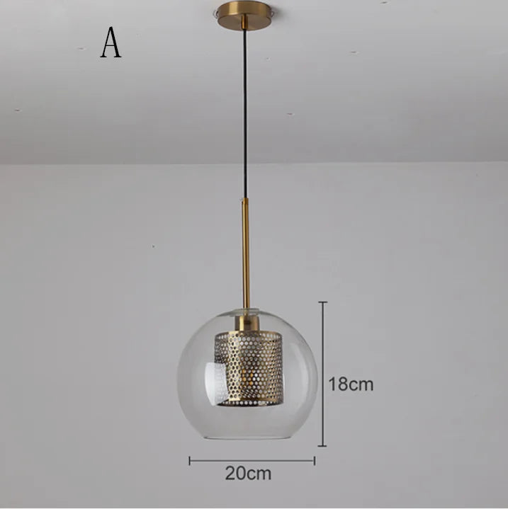 Loft Modern Pendant Light Glass Ball Hanging Lamp Kitchen Light Fixture Dining Hanglamp Living Room Luminaire