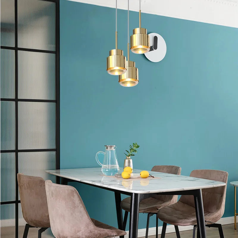 Luxury Metal Work Small Droplight Golden Example Room Restaurant Coffee Bar Single Bedside side Lamp