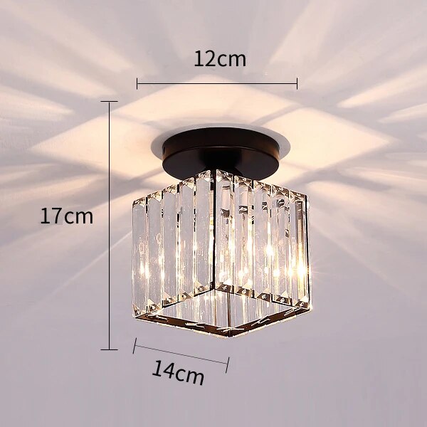 Simple Aisle Corridor Ceiling Light Modern Luxury Crystal Lamp for Entrance Hall Balcony Indoor Hang Lamp Lighting