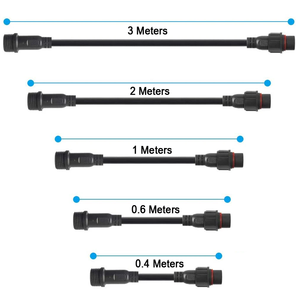 2pin 3pin 4Pin 5pin DC LED Strip Light Extension Cable Connector Male to Female Waterproof IP67 40cm 60cm 100cm 200cm 300cm