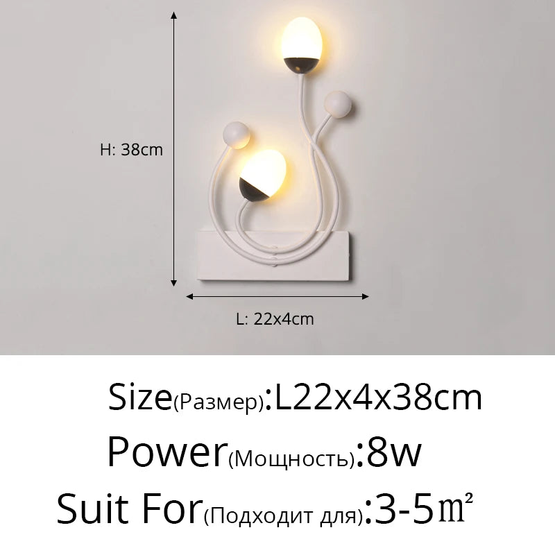 Iron Nordic New Modern LED Wall Lights For Study Living Room Bedroom Bedside Aisle Corridor Porch Lamp Indoor Lighting AC90-260V