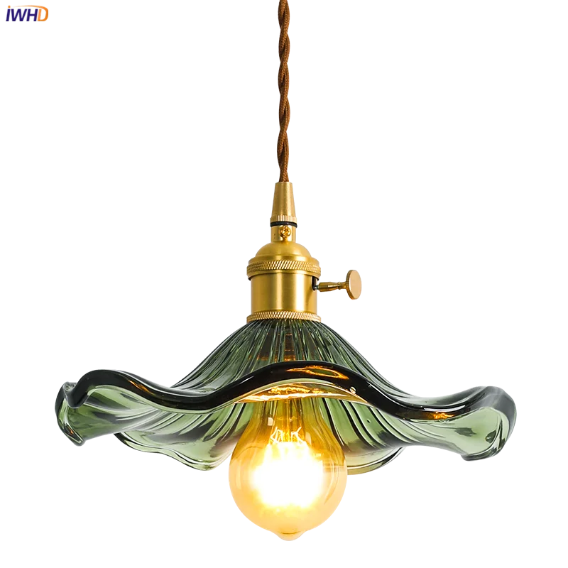 Nordic Style Simple LED Pendant Light Fixtures Bedroom Living Room Bar Colorful Glass Copper Hanging Lamp Lights Edison