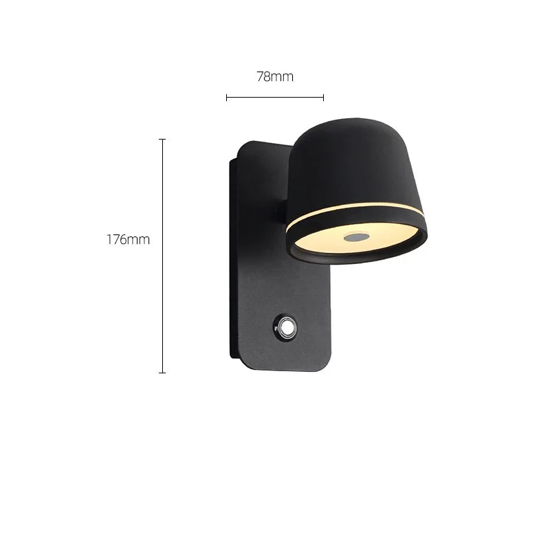 Nordic LED Bedside Wall Lamp Living Room Bedroom Corridor Creative Simple Reading Wall Light Infinite Dimming