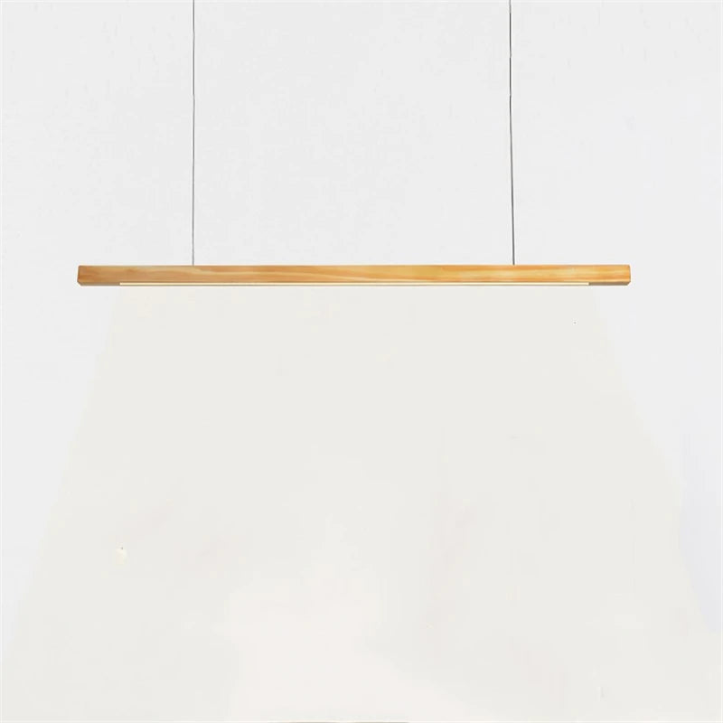 Nordic Wooden LED Pendant Lights Dining Room Restaurant Kitchen Hanging Lamp Home Decor Walnut Wood Office Strip Lights Fixtures