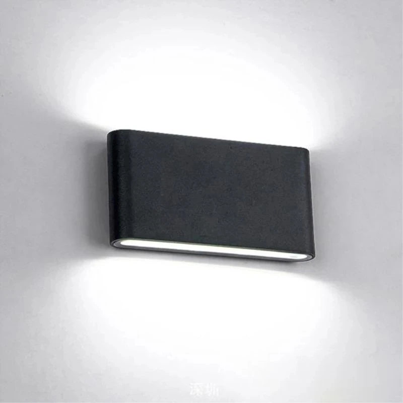 Black LED Wall Lamp (6W/12W) - Up & Down Outdoor/Indoor Modern Sconce Light Fixture for Garden, Corridor, Aisle & Terrace Decor