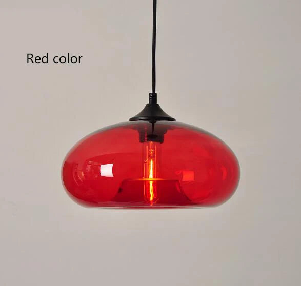 Simple Modern Colorful Hanging Lamp Loft E27 Pendant Lamp Nordic Kitchen Restaurant Living Room Bedside Glass Lightings