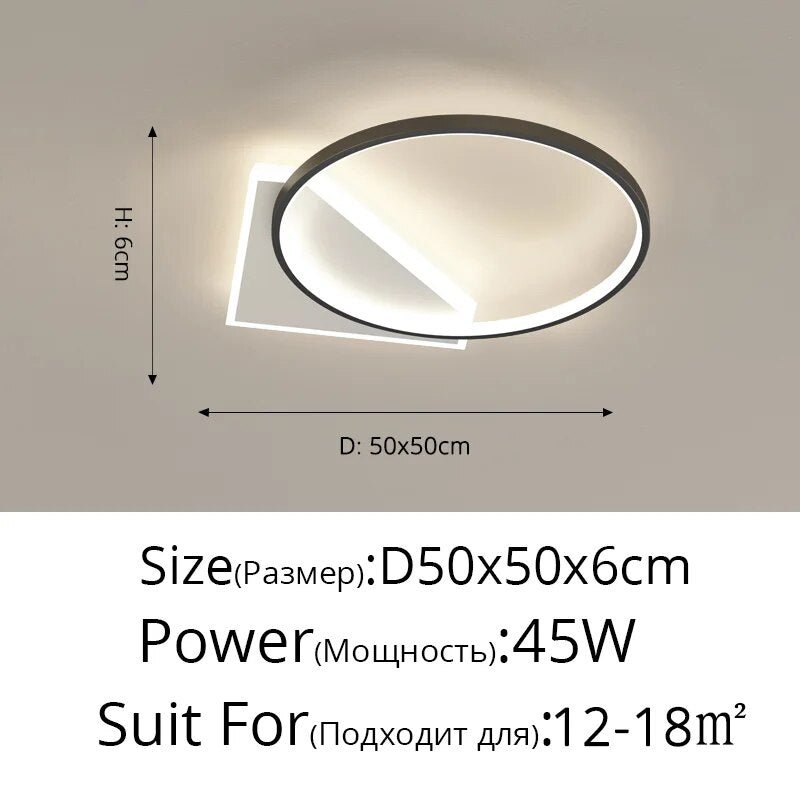 Modern LED Ceiling Lights For Bedroom Study Living Room Indoor Round Lighting Lamps Decoration Luminaria Lustres Lamparas Avize
